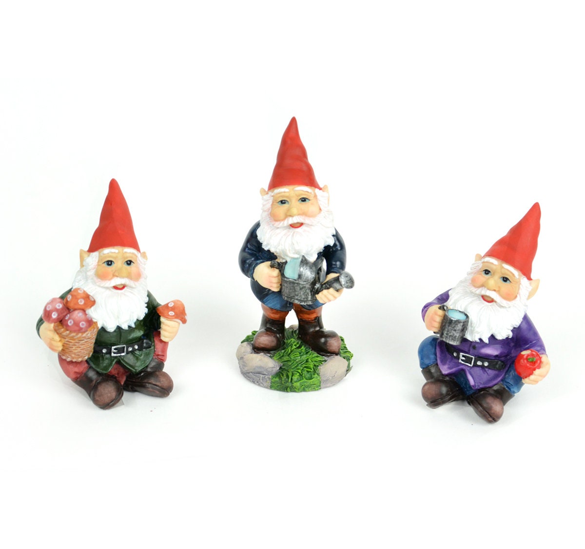 Happy Gardening Gnomes Mini Gnomes Fairy Garden Gnomes Etsy