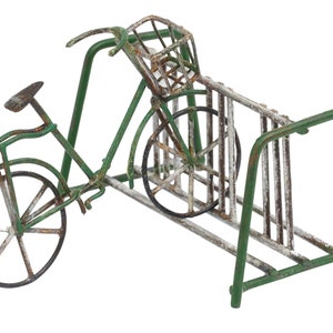 Mini Green Bicycle & Rack, Fairy Garden Bicycle, Mini Bicycle, Miniature Bicycle