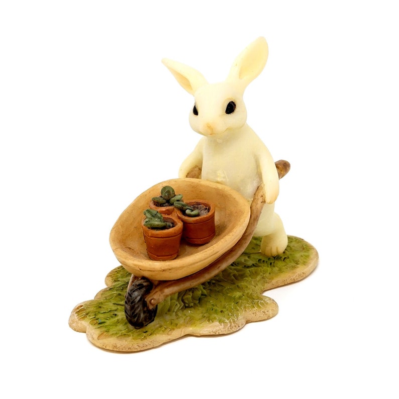 Bunny Gardener Pushing Wheelbarrow Mini Rabbit Mini Bunny Etsy
