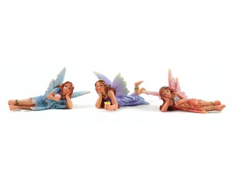 Micro Mini Sun Kissed Fairies Laying Dow, Fairy Garden, Mini Fairies