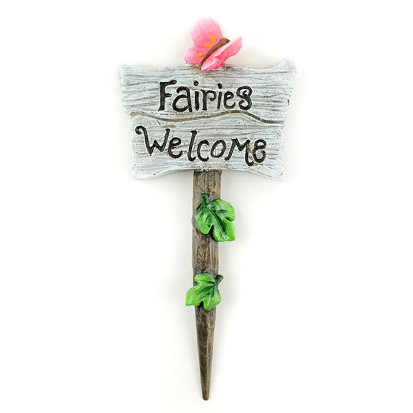 Fairies Welcome Sign, Fairy Garden Sign, Mini Fairy Sign