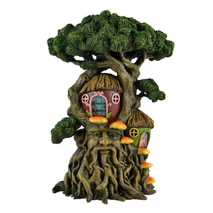Large Living Tree With Two Treehouses, Fairy Garden Tree House, Mini Tree House