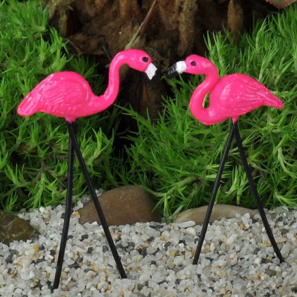 Retro Flamingo Pair, Mini Lawn Flamingos, Retro Flamingos