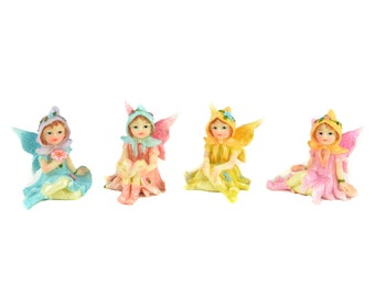 Mini Hooded Fairies, Mini Sitting Fairies, Fairy Garden Sitting Fairies