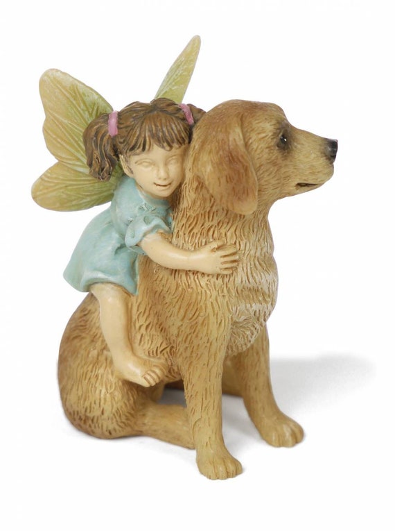 Ready for A Ride Fairy Garden Fairy Fairy Riding A Dog - Etsy