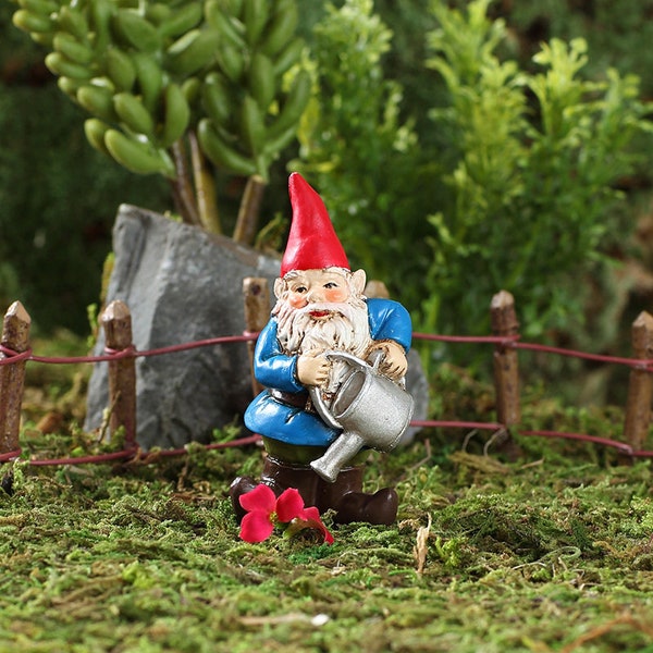 Brolan The Watering Can Gnome, Mini Gnome, Miniature Gnome, Tiny Gnome, Fairy Garden Gnome