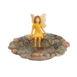 Fairy Cooling Off in Rock Pond, Fairy Garden Pond