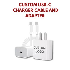 Custom USB-C Charger Set | Personalized Company Logo Charger | Corporate Gift USB-C Charger | Custom Charger Gift | Business Gift Charge Set