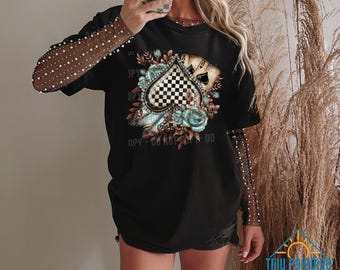 Turquoise Spade Hoodie main image 1