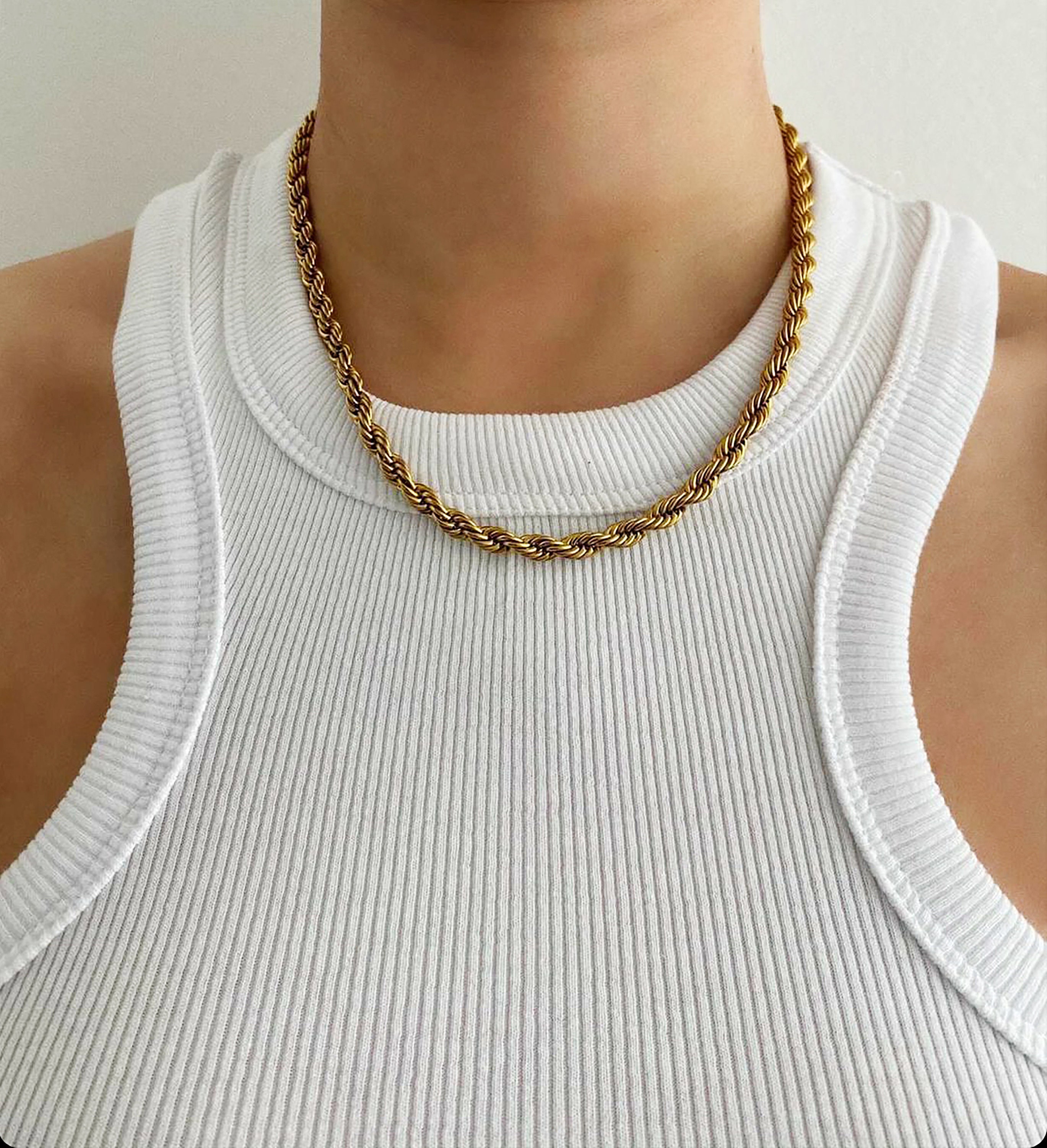 Gold Twisted Rope Chain Chunky Gold 