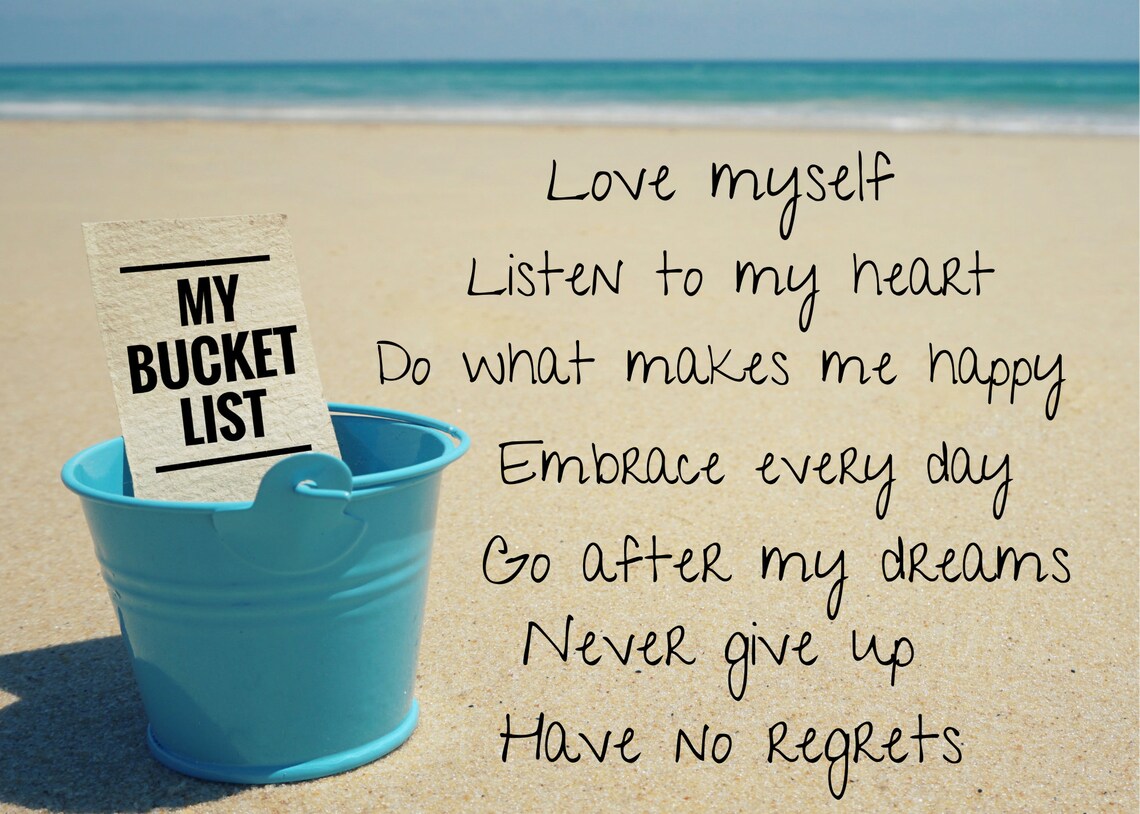 10x8 Inspirational Print My Bucket List Digital Wall Art | Etsy