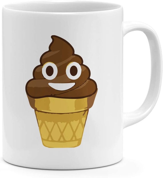 Smily Poop Emoji Ice Cream Cone Funny Birthday Party Gift Etsy