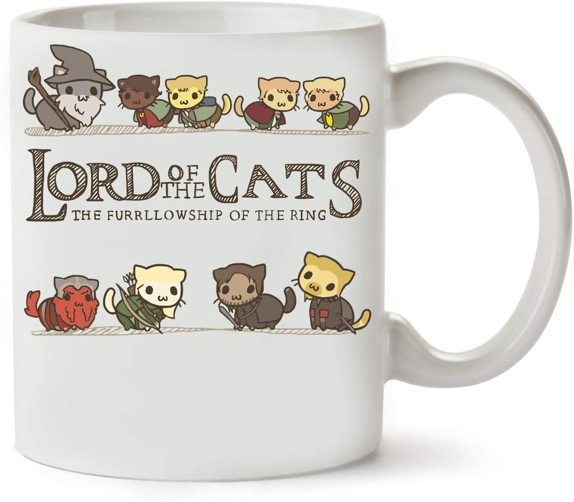Discover Lord Of The Cats Furrlowship Of The Ring Mug