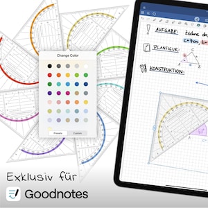 Set quadrato per GoodNotes | strumento digitale | Estensione | Misurare e costruire angoli