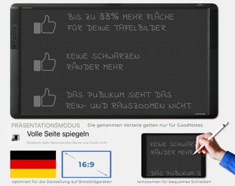 GoodNotes Breitbild Vorlagen 16:9 Präsentation SCHULE DUNKEL