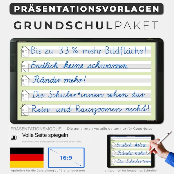 GoodNotes Breitbild Vorlagen 16:9 GRUNDSCHULE