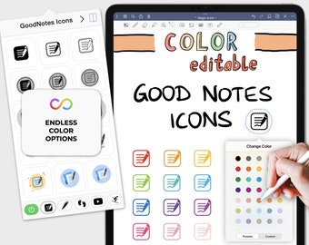 digital stickers GoodNotes: MAGIC Goodnotes ICONS | color editable elements