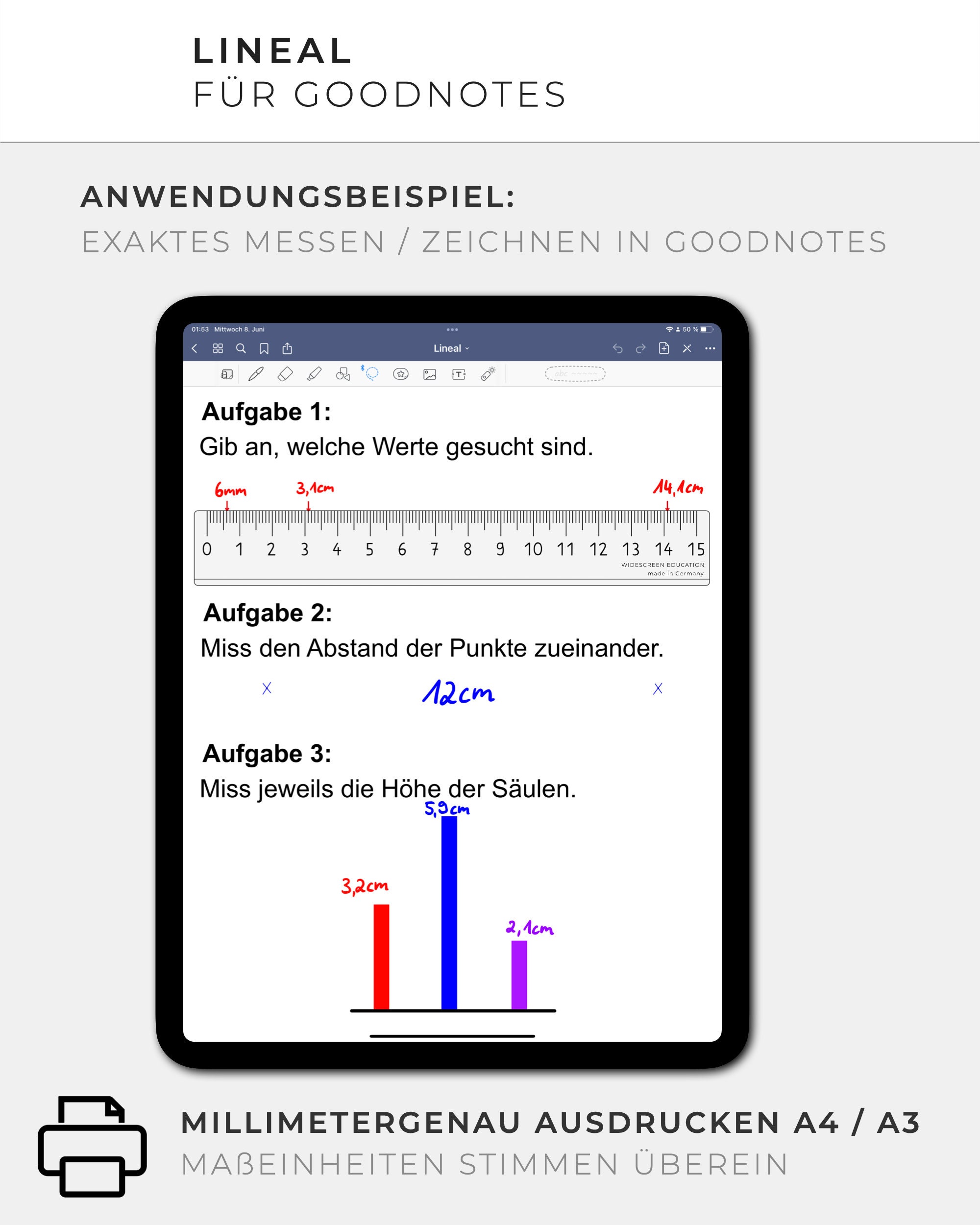 Does Good Notes Have A Ruler Ruler for Goodnotes | Digital Tool | Extension | Measuring and Drawing ...