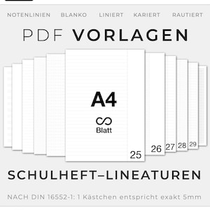 LIBRO SCOLASTICO DIN A4 Lineature | a quadri, foderato, a rombi | Modelli PDF | GoodNotes