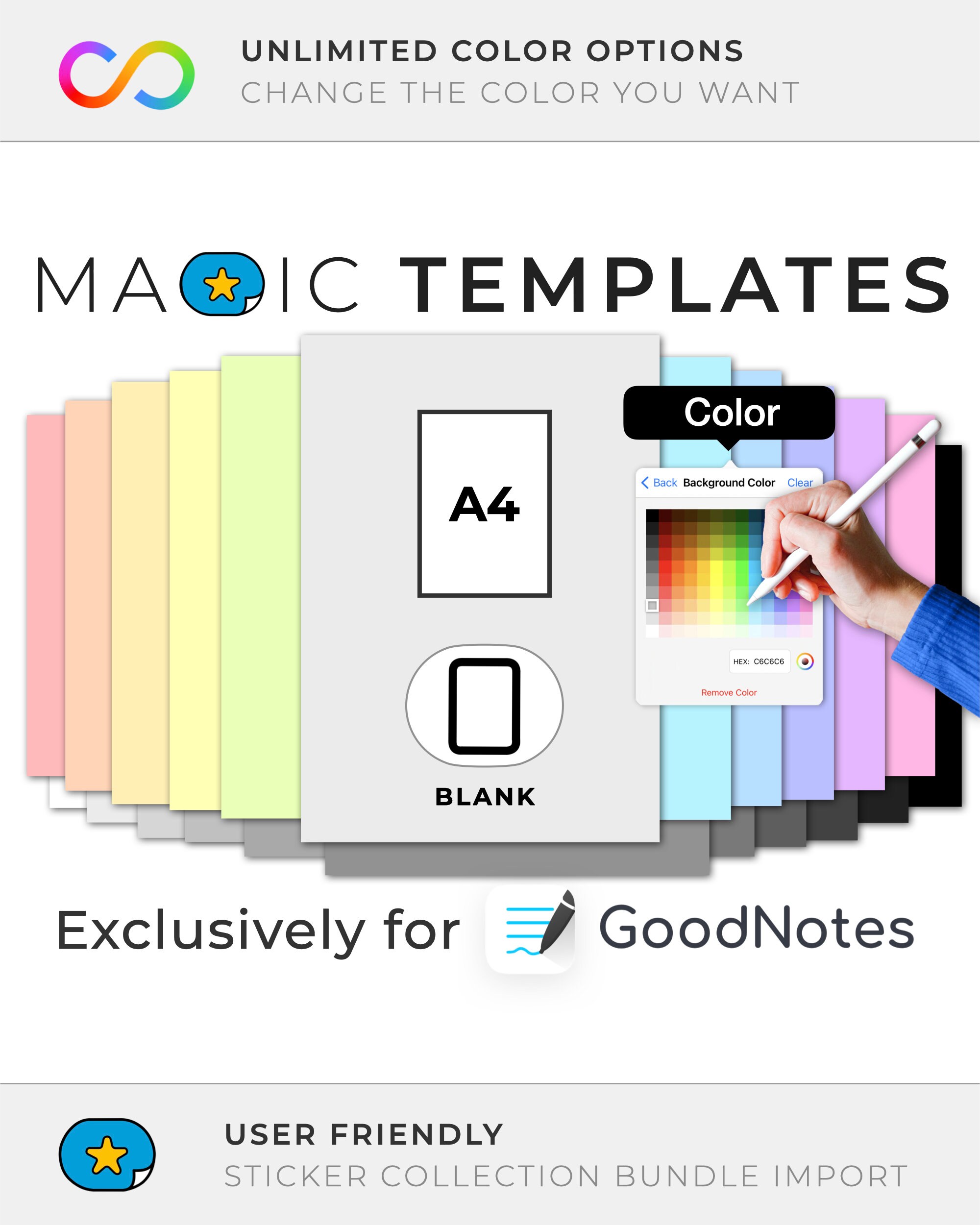 Goodnotes Templates A4 Blank MAGIC GENERATOR - Etsy