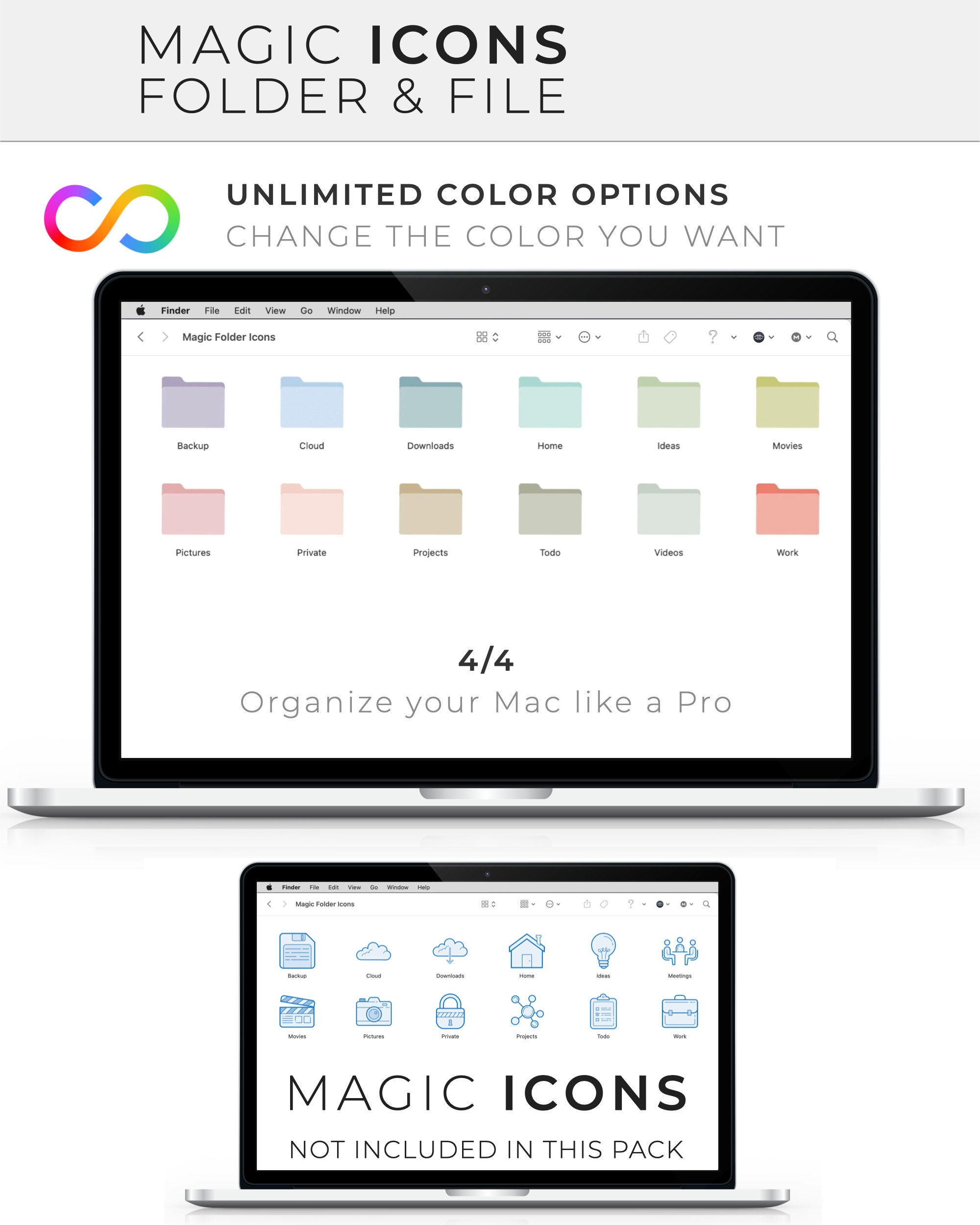 Digitale Sticker GoodNotes Mac FOLDER & FILE ICON color Etsy.de