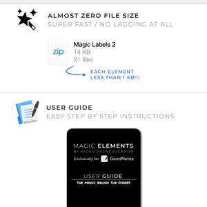 Goodnotes Digital Stickers: MAGIC LABELS 2 | Color Editable Elements - Etsy