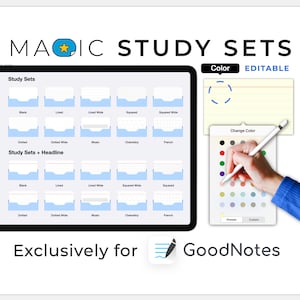 digitale stickers GoodNotes: flashcards voor leersets | Flashcards school | Kleur bewerkbaar en schaalbaar