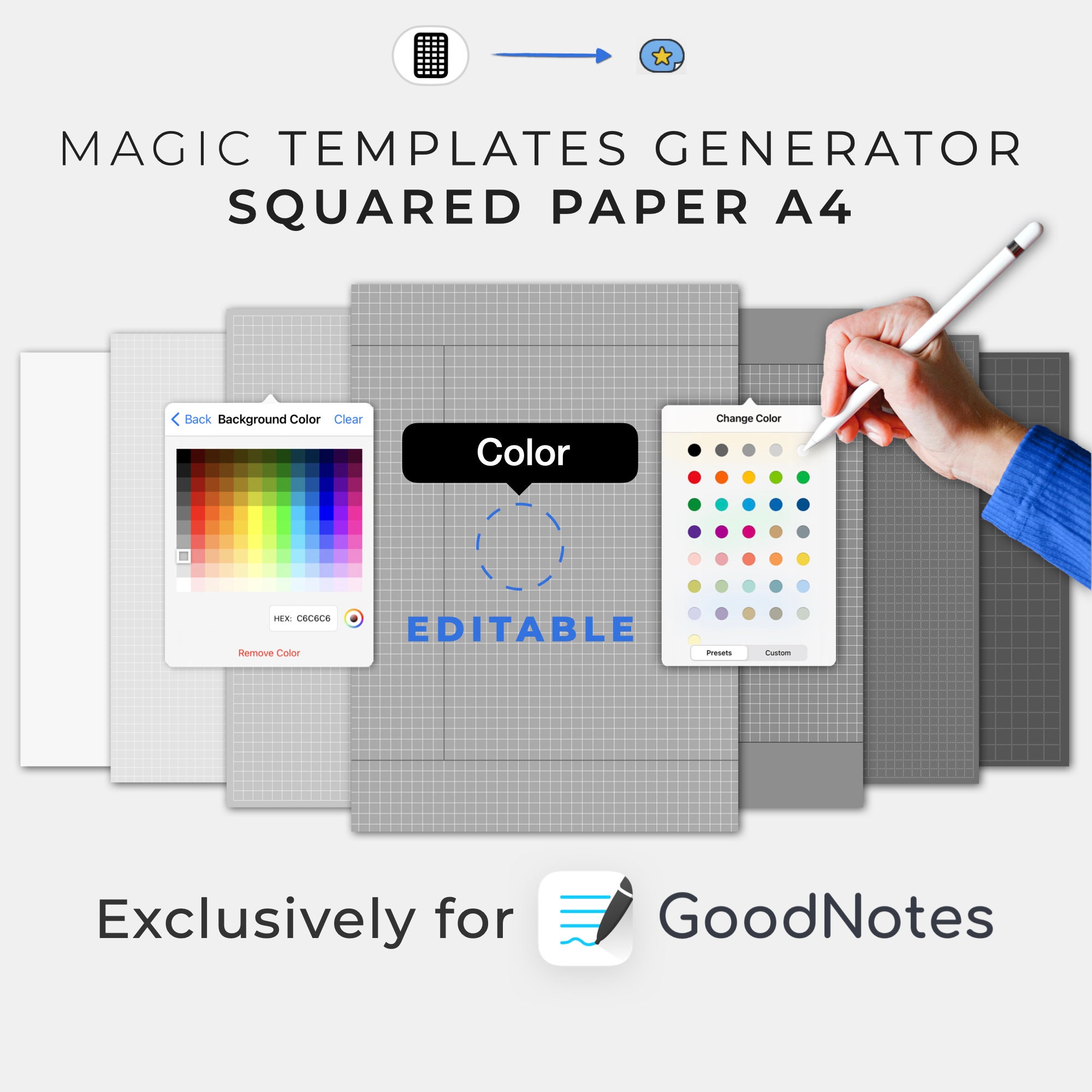 Goodnotes Templates A4 Paper Grid Graph Squared Cornell Etsy