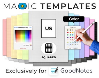 GoodNotes templates | US Letter paper grid graph squared cornell | MAGIC GENERATOR