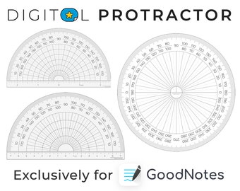 Protractor for Good Notes | digital tools | Add on | pixel perfect construction