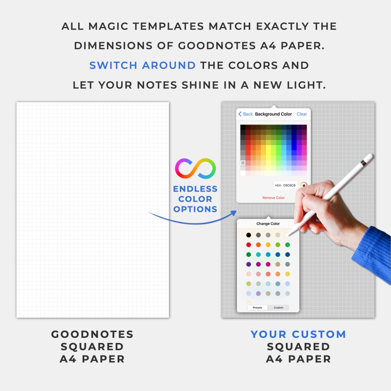 Goodnotes Templates A4 Paper Grid Graph Squared Cornell Etsy