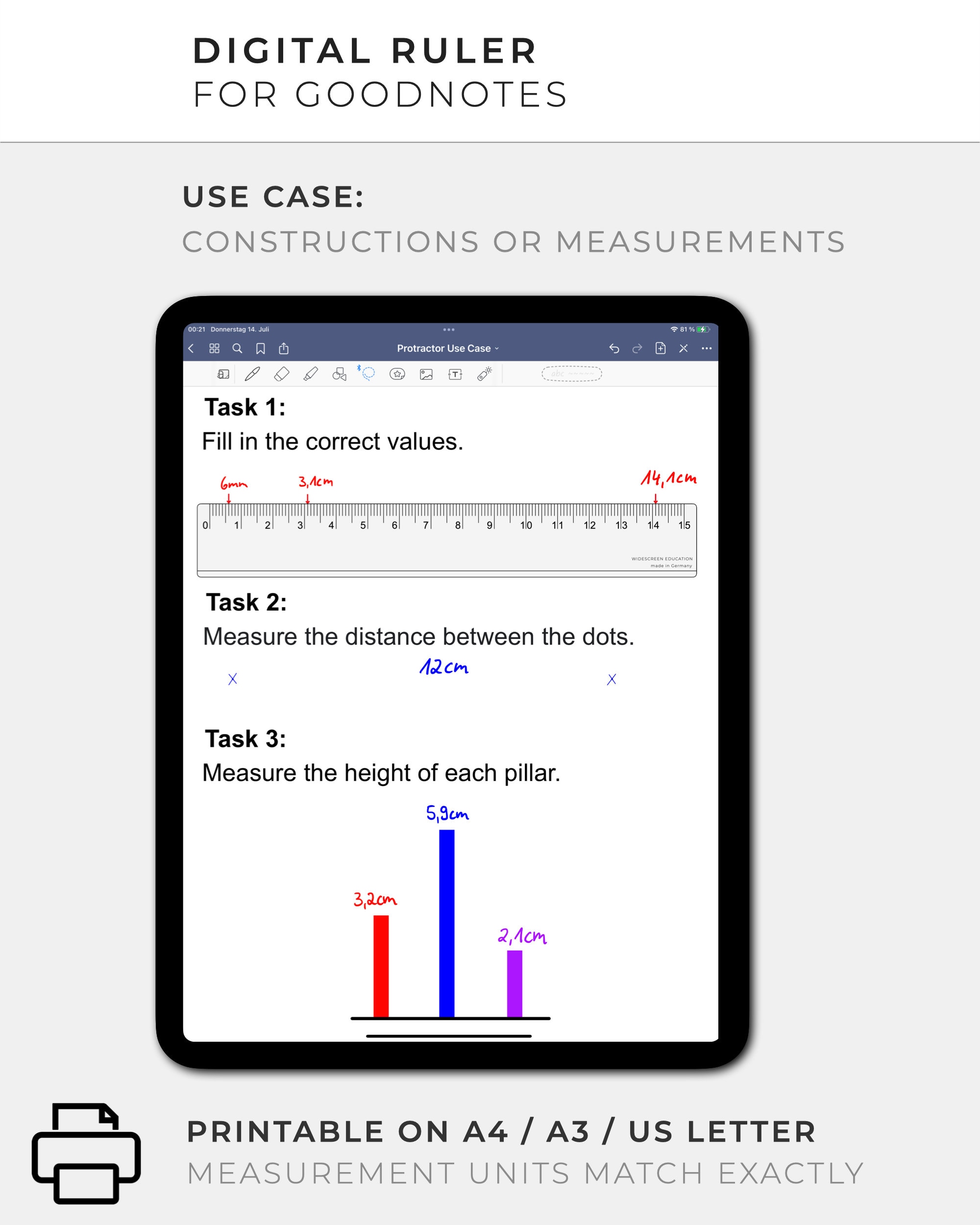 Ruler for Goodnotes Digital Tools Add on Pixel Perfect