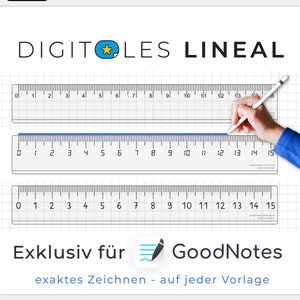 Ruler for GoodNotes | digital tool | Extension | Measuring and drawing with millimeter precision