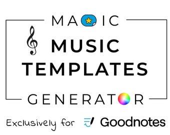 GoodNotes Music Templates | fully customizable + color editable | MAGIC Template Generator