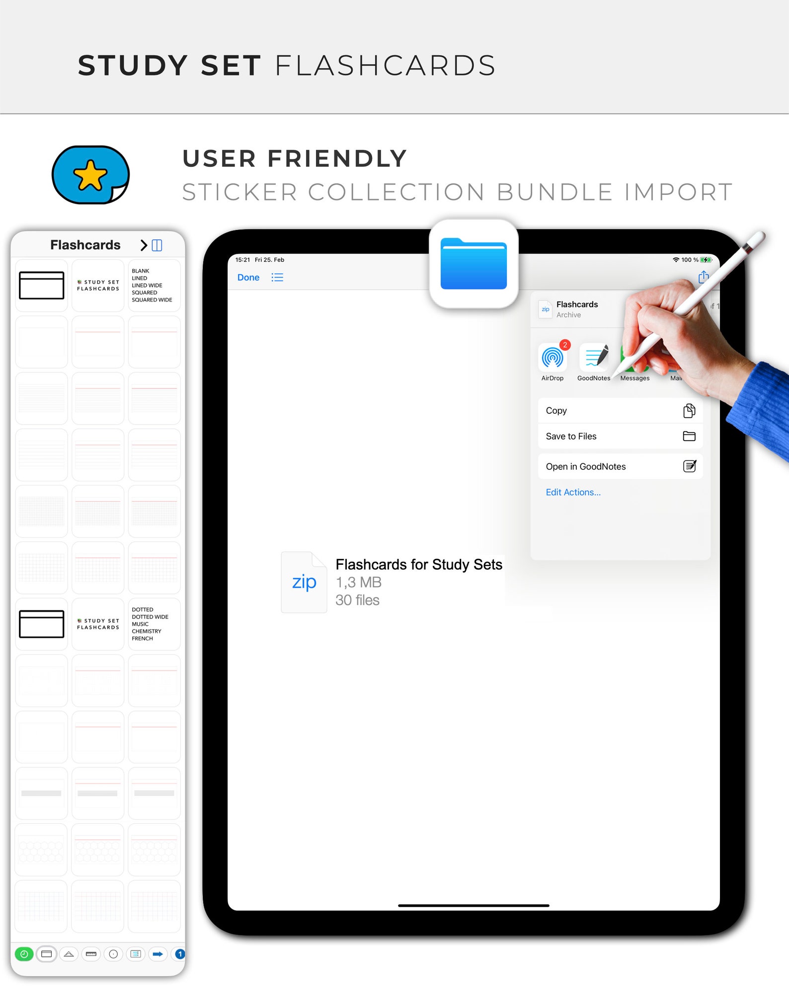 Goodnotes Digital Stickers: MAGIC STUDY SETS | Color Editable ...
