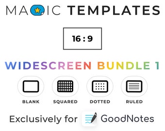 GoodNotes MAGIC TEMPLATES Landscape | WIDESCREEN Bundle | grid, lined, dotted, blank