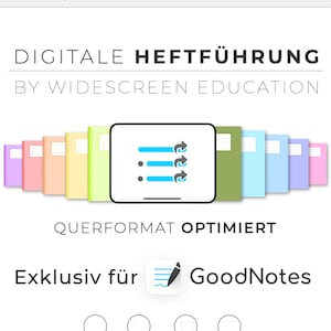 Digitale Heftführung für GoodNotes | Schulheft mit individuellen Verlinkungen im Querformat