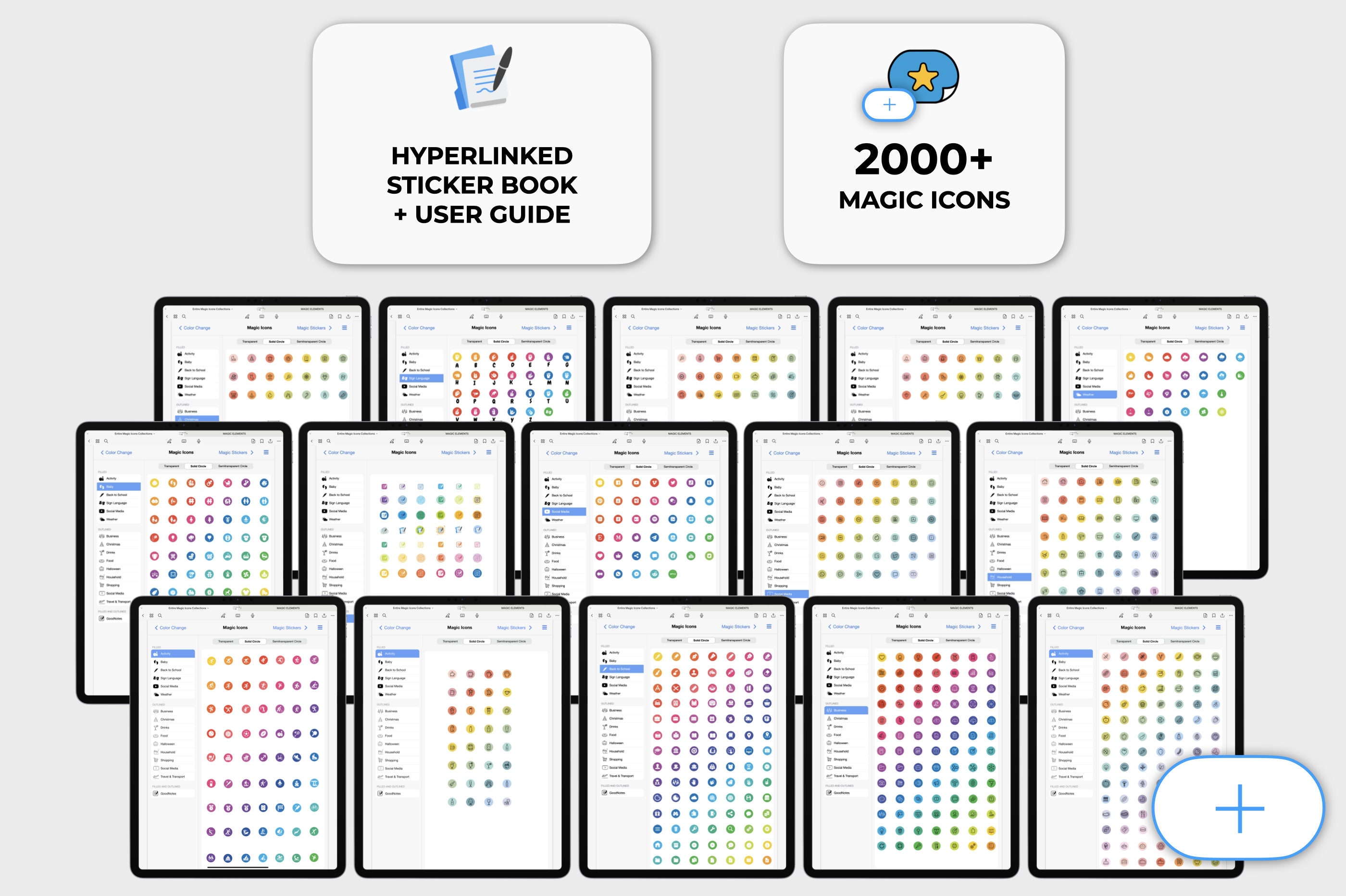 Goodnotes Digital Stickers: Entire MAGIC ICONS Bundle | Color Editable ...