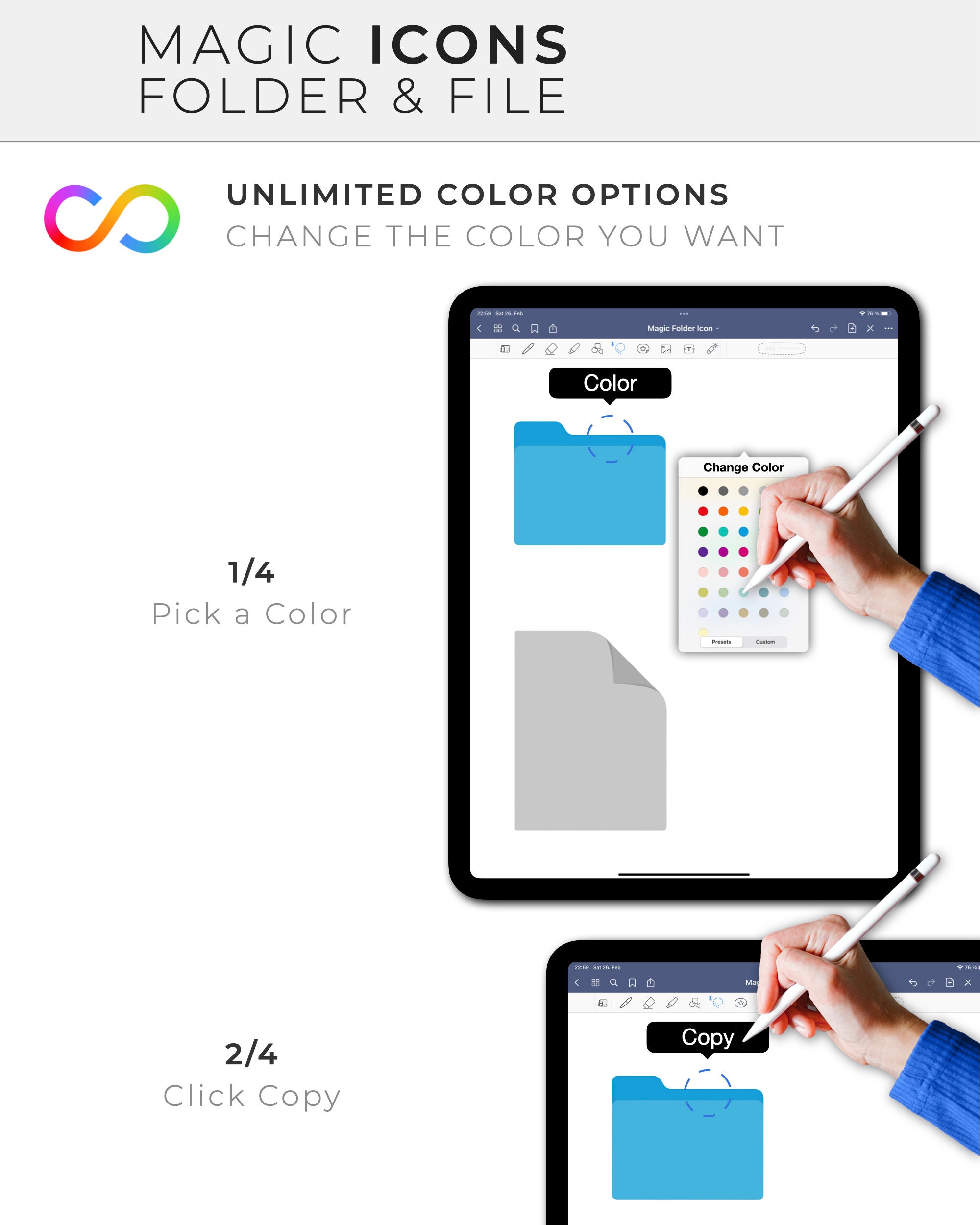 Goodnotes Digital Stickers: Mac FOLDER & FILE ICON Color | Etsy