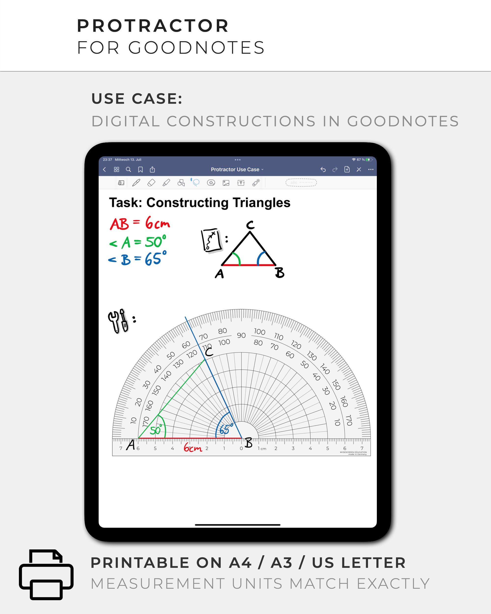 Does Good Notes Have A Ruler Protractor for Goodnotes | Digital Tool | Add-on | Pixel Perfect ...