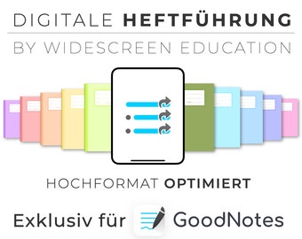 Digitale Heftführung für GoodNotes | Schulheft mit individuellen Verlinkungen im Hochformat