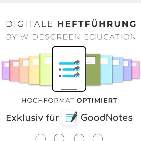 Digital notebook management for GoodNotes | Exercise book with individual links in portrait format