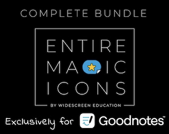 GoodNotes digital stickers: Entire MAGIC ICONS Bundle | color editable elements