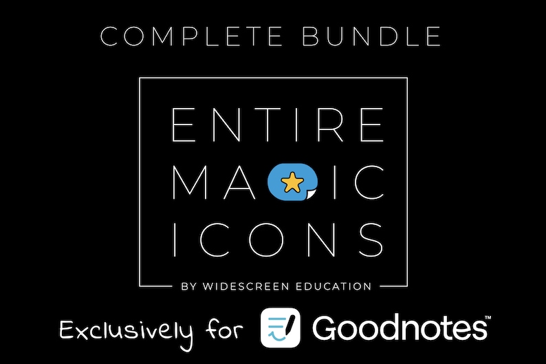 GoodNotes digital stickers: Entire MAGIC ICONS Bundle color editable elements image 1