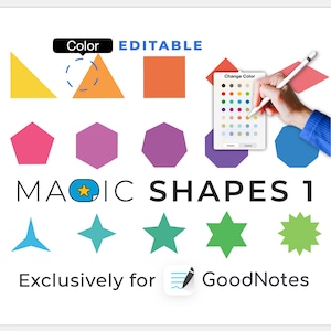 digitale Sticker GoodNotes: MAGIC SHAPES 1 | color editable elements