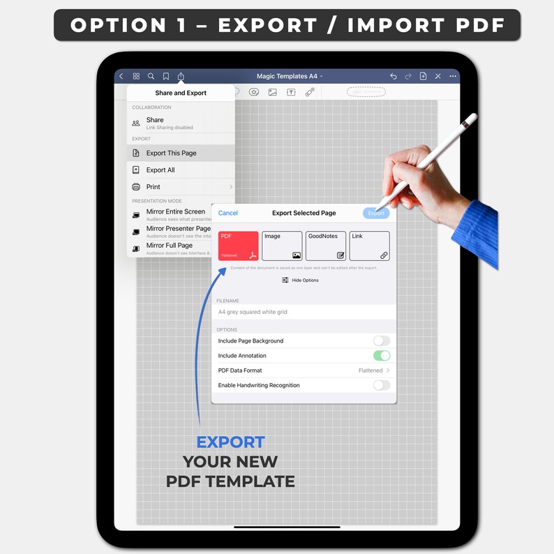 Goodnotes Templates A4 Paper Grid Graph Squared Cornell Etsy