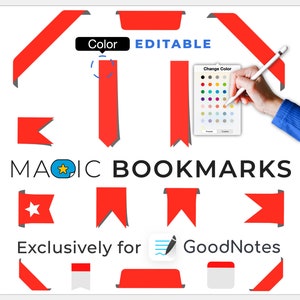 GoodNotes digital stickers: MAGIC BOOKMAKRS | color change stickers