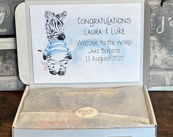 Personalised New Baby Hamper, Congratulations Baby, New Baby Boy, New Baby Girl, Chocolate Hamper, Letter Box Chocolate, Cadbury Hamper.