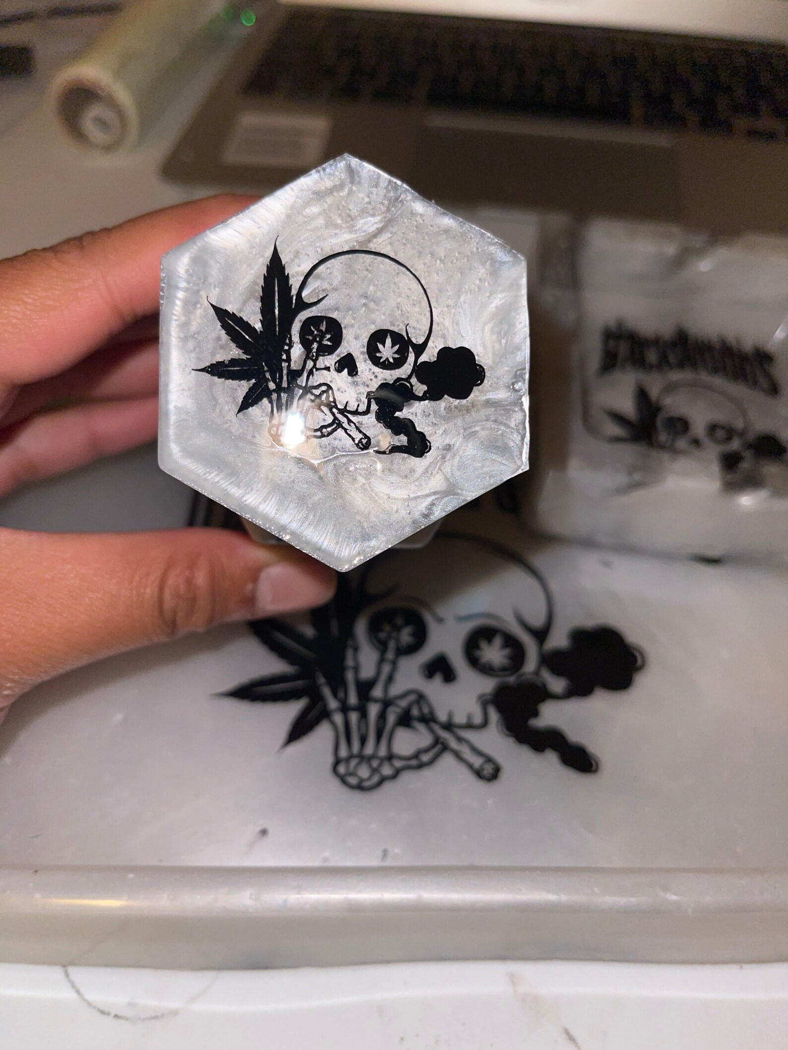 Skull backwood rolling tray set Etsy