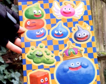 DQ Slime A5 Stickersheet - 7 Matte Stickers - Waterproof Vinyl